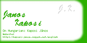 janos kaposi business card
